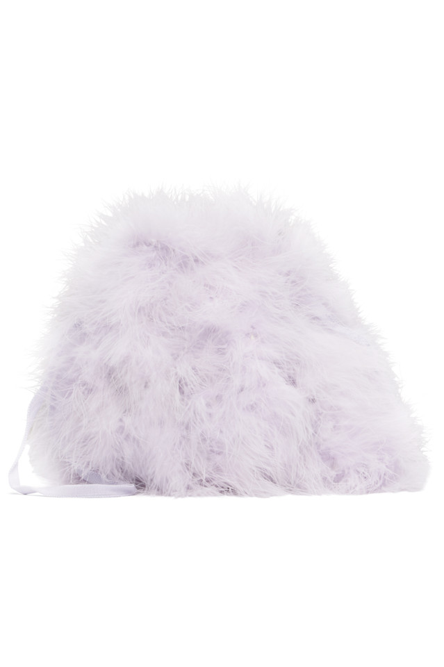 

Yves Salomon Фиолетовый мини-мешочек с перьями