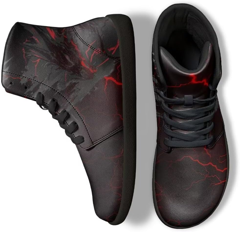 

Мужские кроссовки без каблука, легкие, с широким носком, нескользящие, высокие, с нулевым перепадом высоты подошвы Getelinseng, красный