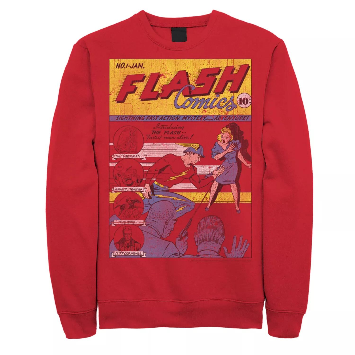 

Мужской свитшот с обложкой комиксов DC Comics The Flash в стиле ретро Licensed Character