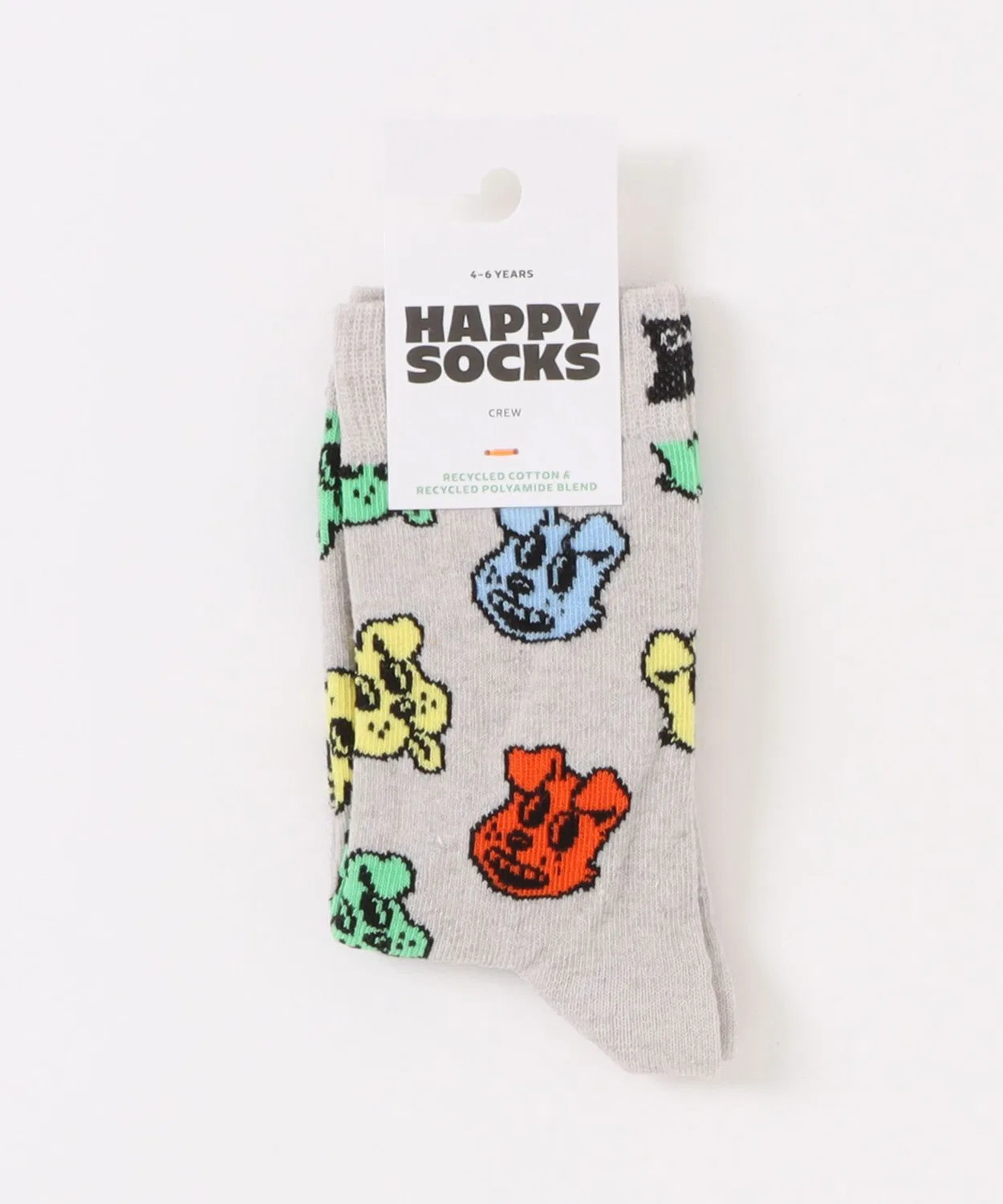 Носки детские с дизайном животных Happy Socks, набор, 0-9 лет, серый