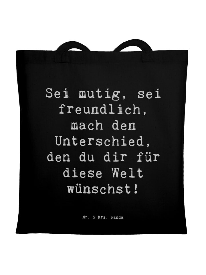 

Сумка Mr. & Mrs. Panda Tragetasche Spruch Freundlichkeiten verbreiten ..., черный