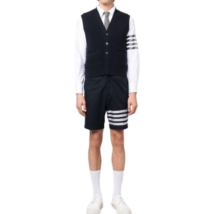 

Футболка прямого кроя с четырьмя полосками THOM BROWNE, белая