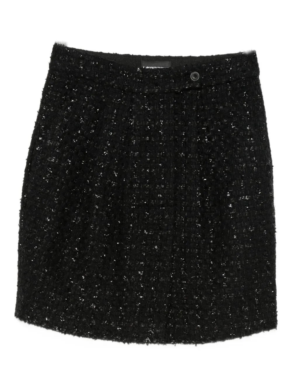 

Мини-юбка из твида с пайетками EMPORIO ARMANI, черный