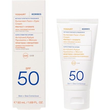 Korres Йогуртовый гель-крем для лица и глаз без запаха Spf50 50 мл — фото 2