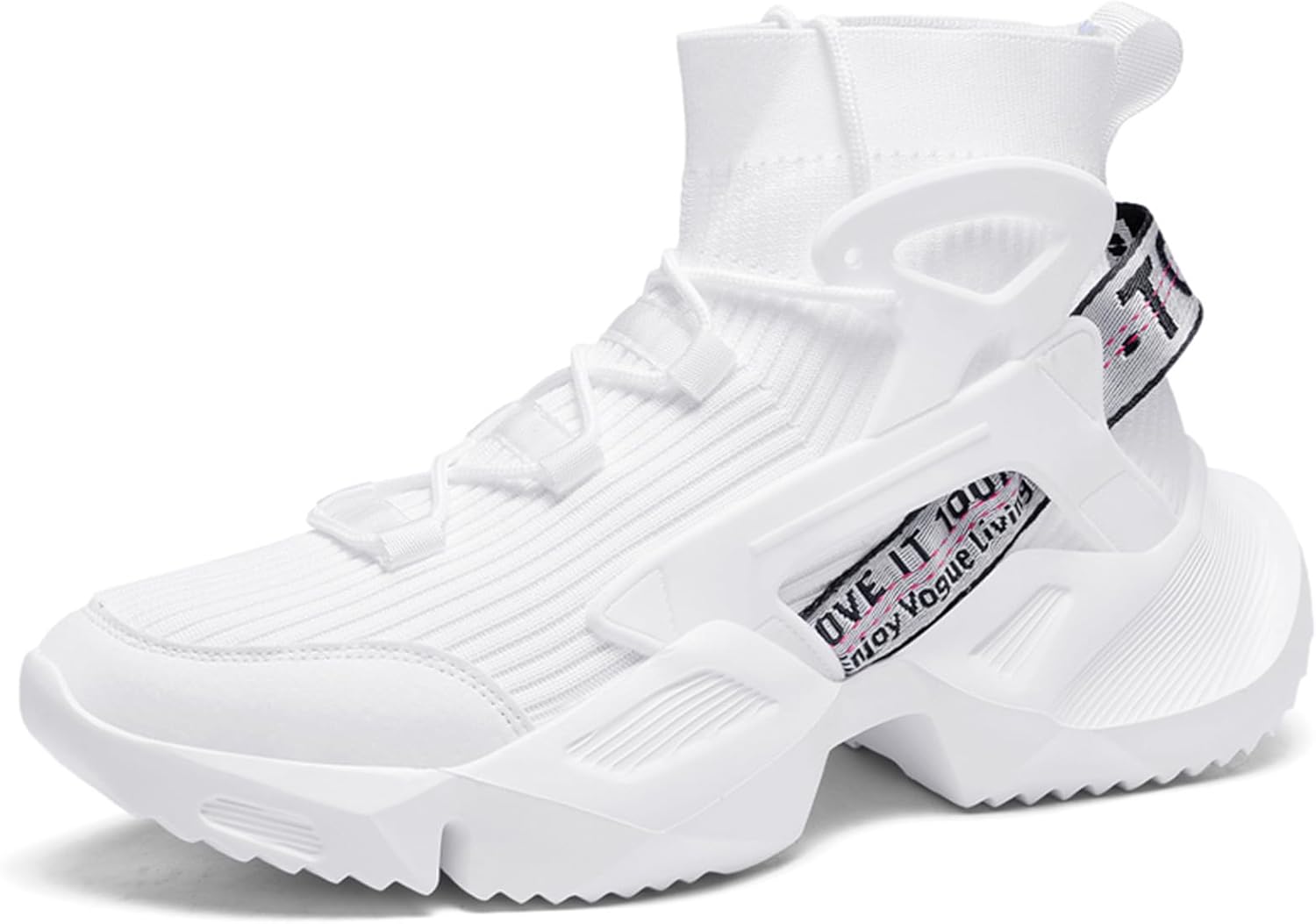 

Высокие модные кроссовки, спортивные беговые и прогулочные кроссовки, дышащая сетчатая конструкция, как носок, черно-белые Generic