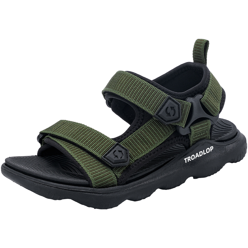

Детские сандалии с низкой подошвой, амортизацией, легкой и дышащей подошвой, нескользящие TROADLOP, зеленый