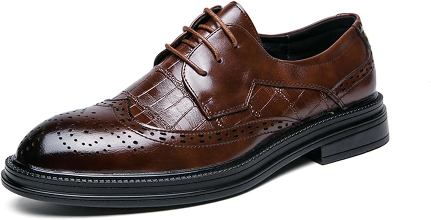

Мужские классические современные оксфорды с крыльями и шнуровкой Abborora, коричневый