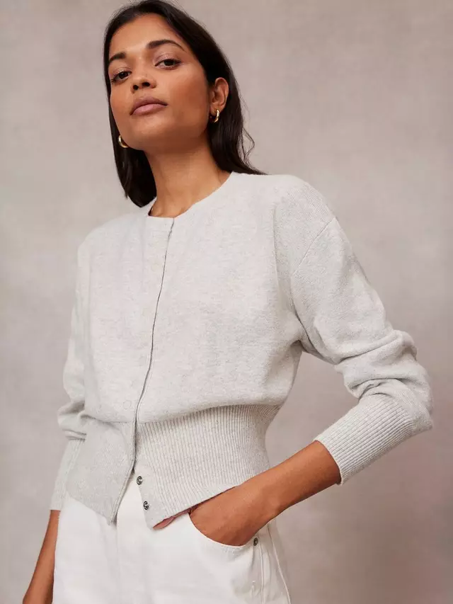 

Кардиган Mint Velvet Cotton Blend, серый