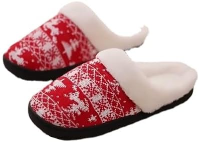 

Мягкие и утепленные тапочки для женщин и мужчин, теплые зимние модные тапочки, мягкие противоскользящие тапочки для дома и улицы, модные цвета и узоры Fswinder, красный