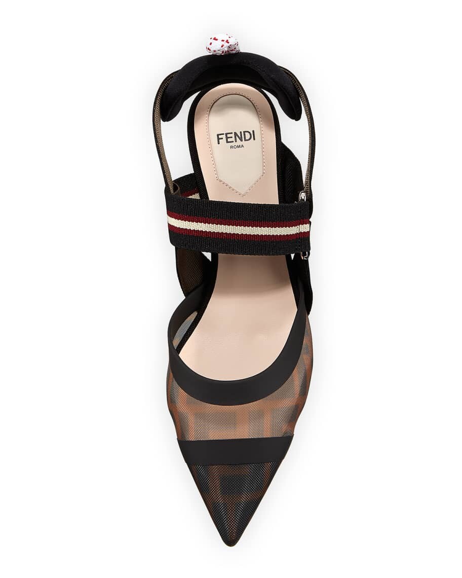 Туфли-лодочки Colibri Runway Mesh FF с ремешком на пятке Fendi — фото 4