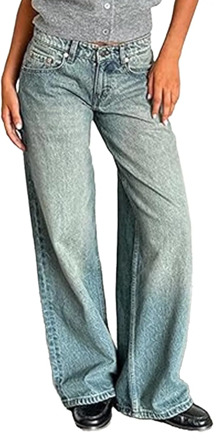 Джинсы прямые свободные Sky Blue