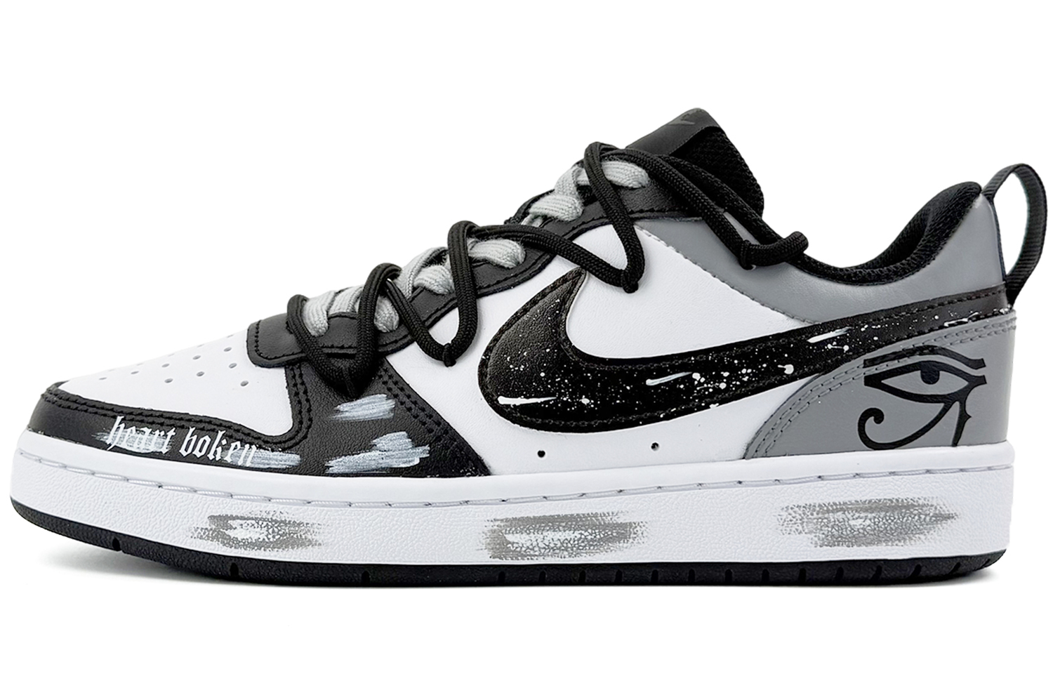 

Court borough eye of god нескользящие устойчивые к истиранию низкие кроссовки для скейтборда gray детские Nike, светло-серый