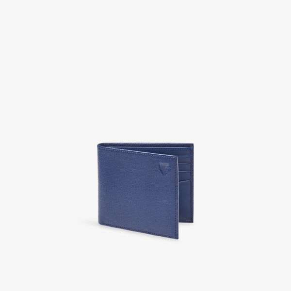 

Кожаный кошелек с тисненым логотипом Billfold Aspinal Of London, синий
