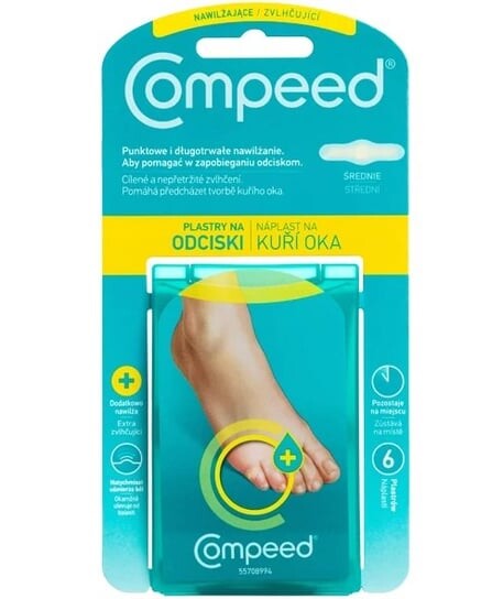 

Кукурузные патчи увлажняющие, 1,7х5,7 см, 6 шт. Compeed