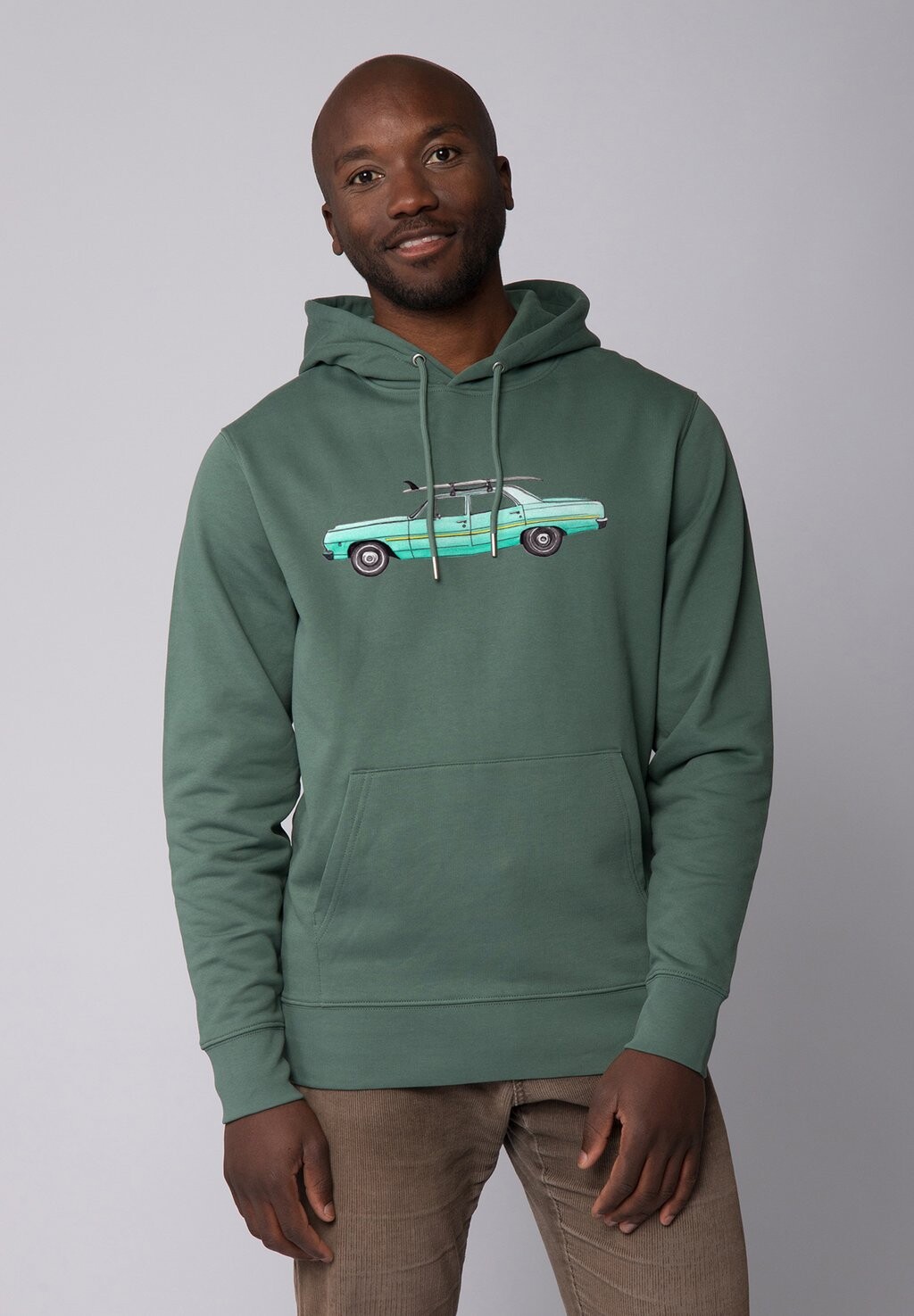 

Толстовка с капюшоном SURF CAR watapparel, темно-зеленый