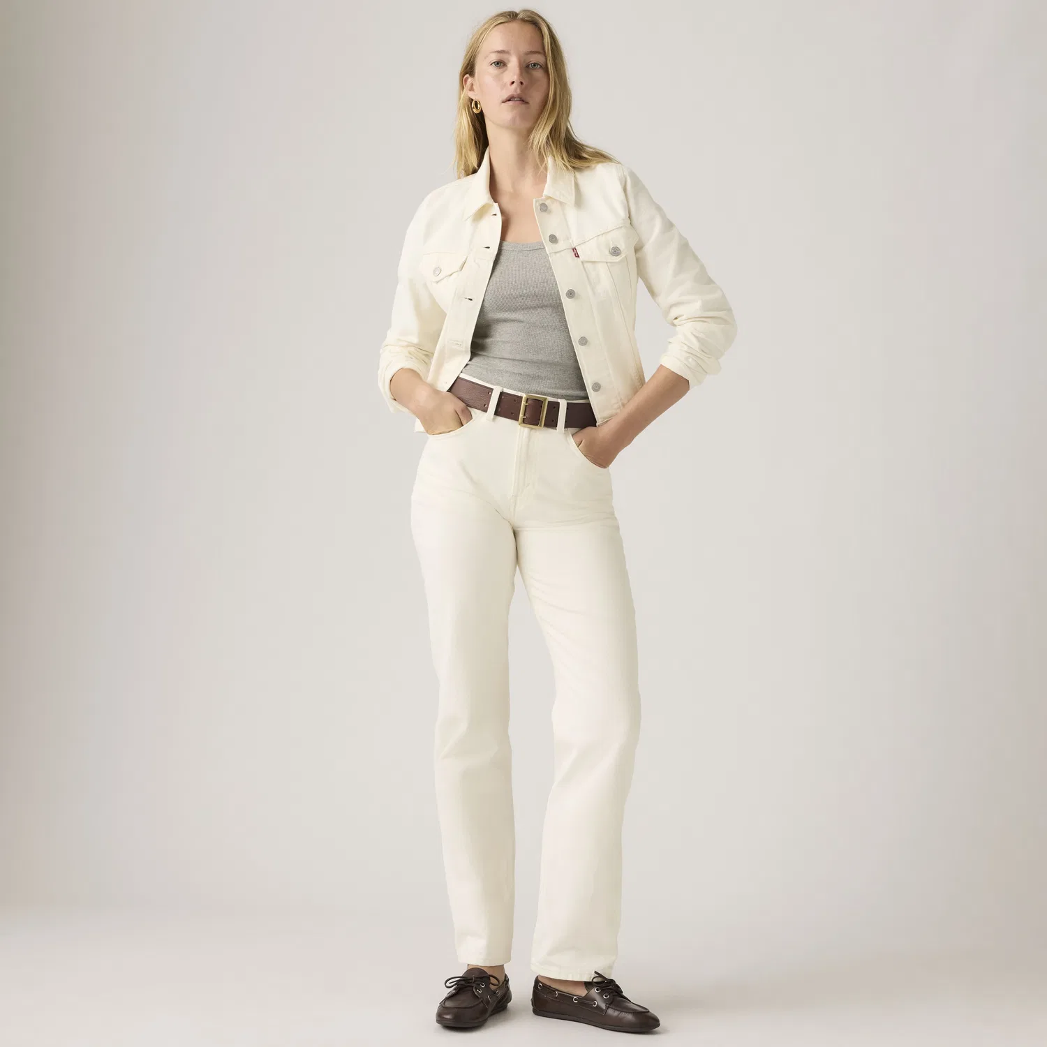 Простые джинсы для женщин от Easy Dad Levi's, White