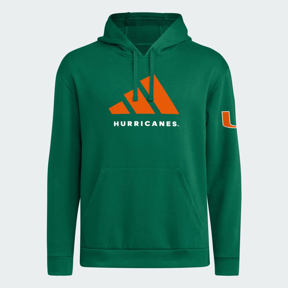 

Худи Adidas Miami Hurricanes adi DNA Fleece Hoodie, цвет Dark Green/Multi