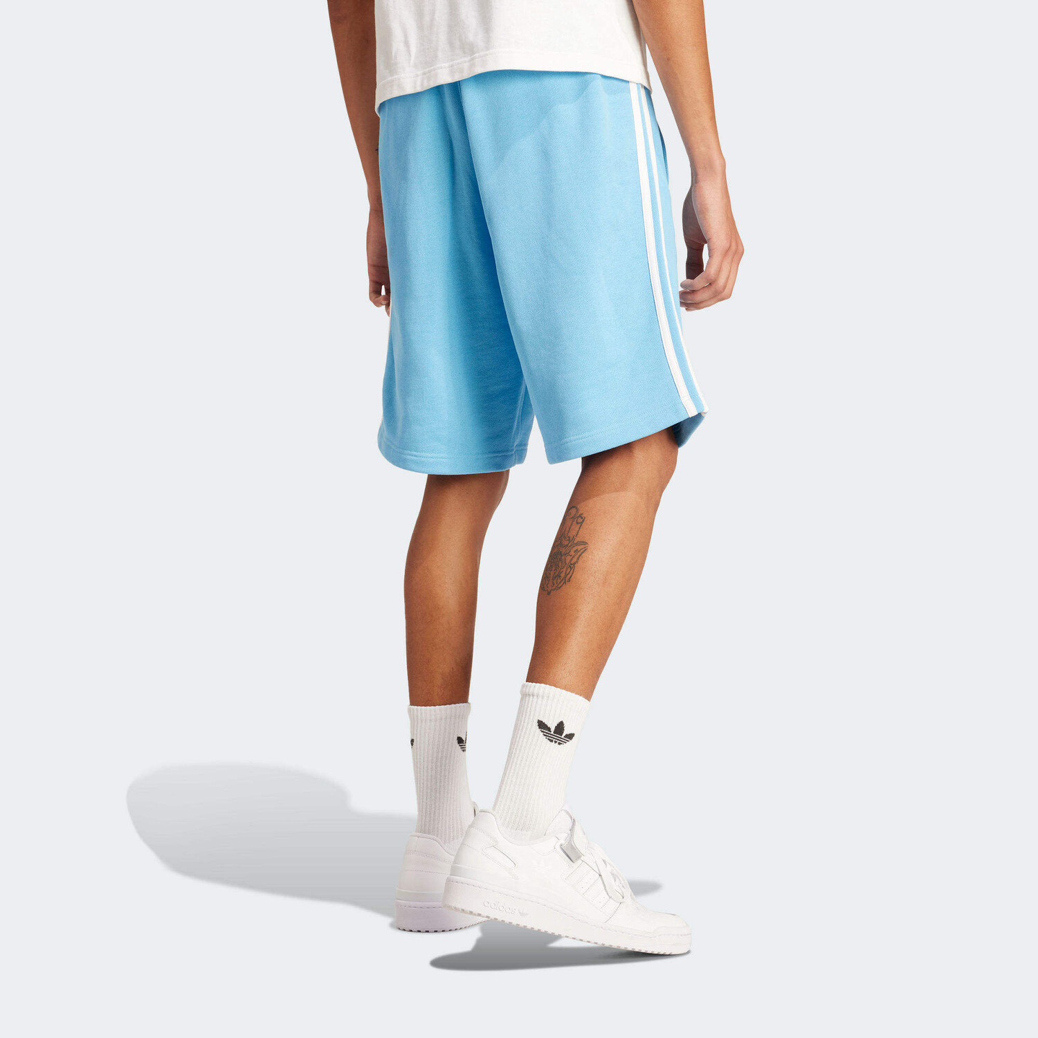 Повседневные шорты с тремя полосками для мужчин, небесно-голубые Adidas Originals, голубой — фото 3