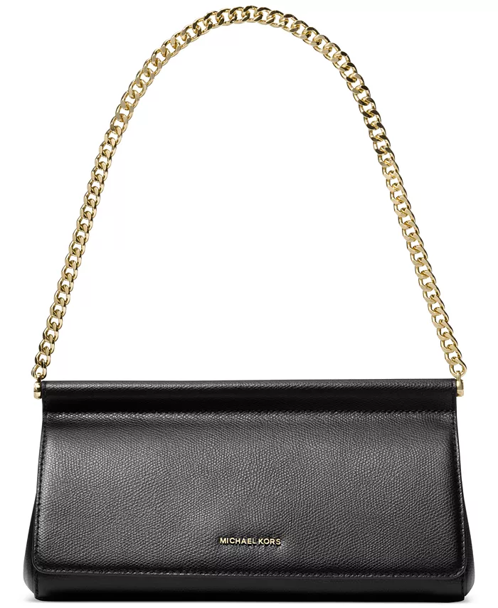 

Карминовый кожаный клатч East West Michael Kors, черный