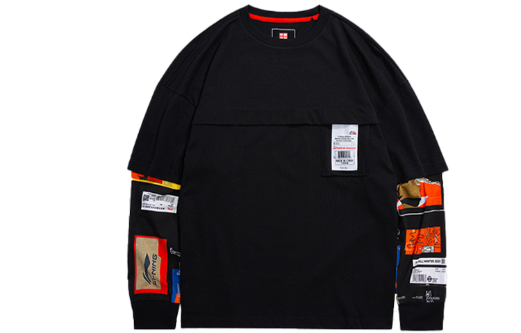 

Футболка Li-Ning мужская черная с круглым вырезом умеренно прямого кроя