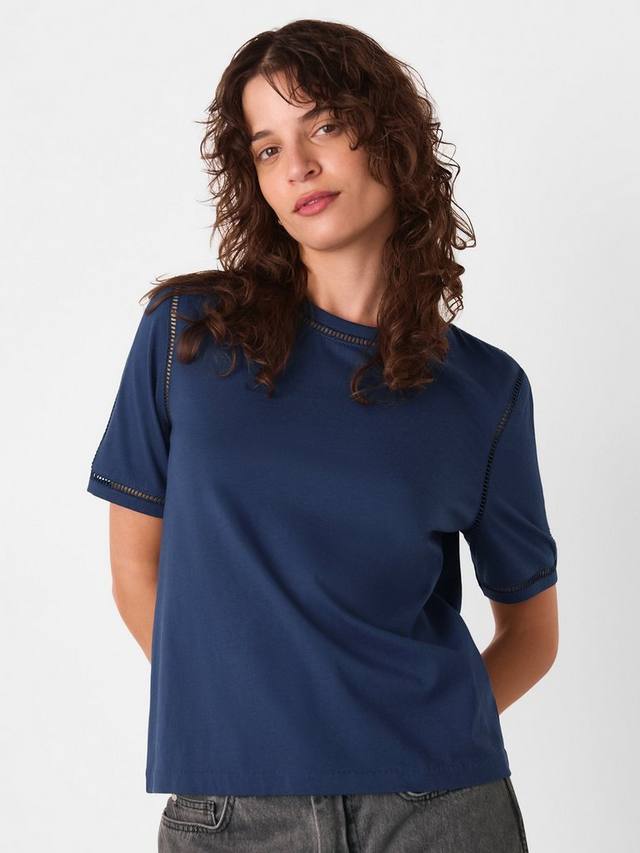 

Футболка с отделкой в стиле Broderie Whistles, Navy