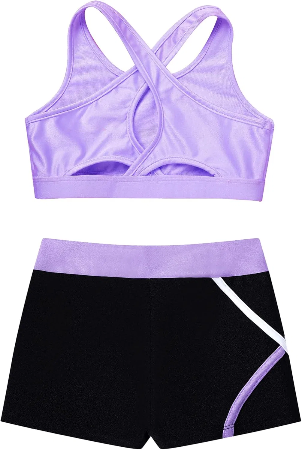 Детский спортивный комплект из топа и шорт TiaoBug, Lavender — фото 4