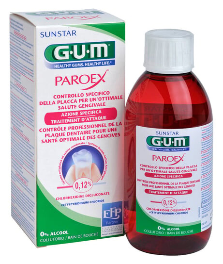

Жидкость для полоскания рта 0,12% CHX, 300 мл Sunstar, Gum Paroex