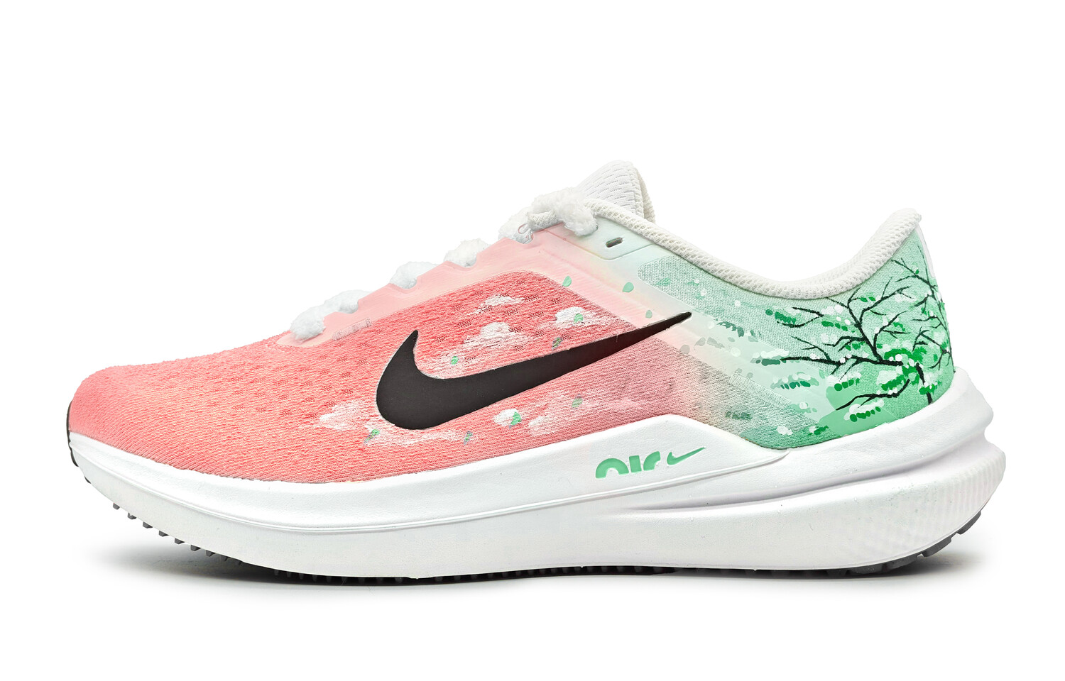 

Кроссовки Air Winflo 10 женские низкие розово-зеленые Nike
