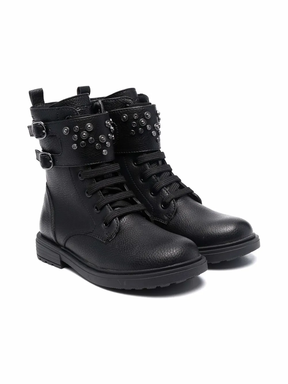 

Ботинки на шнуровке с заклепками Geox Kids, черный