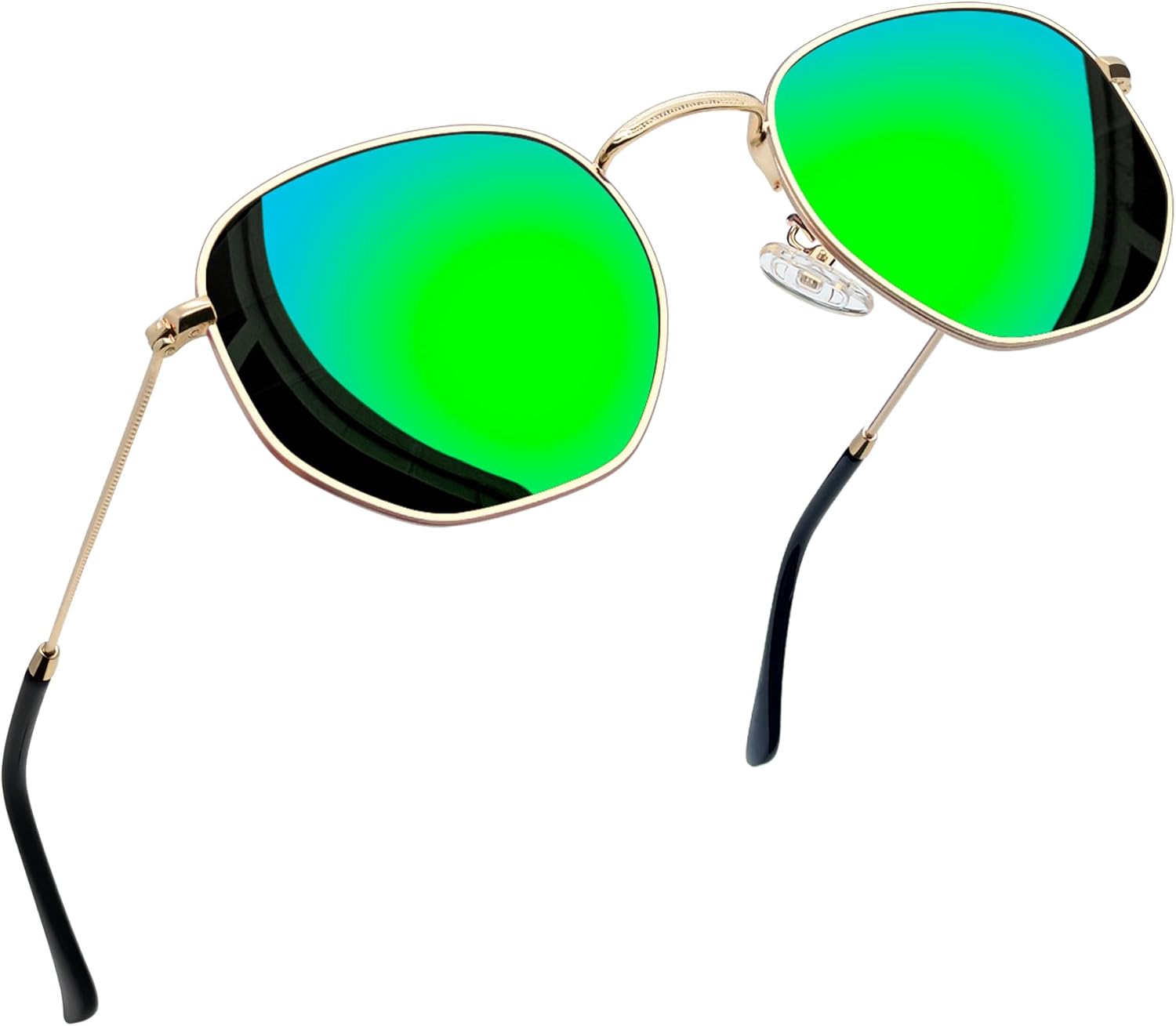 

Винтажные круглые солнцезащитные очки Joopin для женщин, ретро-стиль, поляризованные солнцезащитные очки с защитой UV400, круглые солнцезащитные очки для мужчин, D05- Gold / Green Mirrored