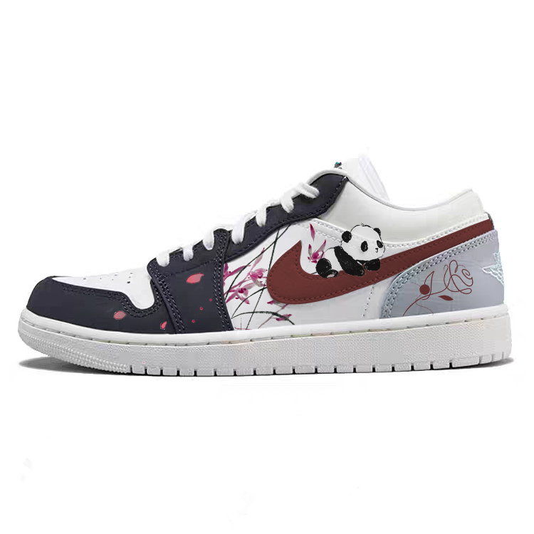 

Jordan Баскетбольные кроссовки Air 1 Rose Flower Language с амортизацией Orchid Panda, низкие, винтажные, мужские, белые, серые