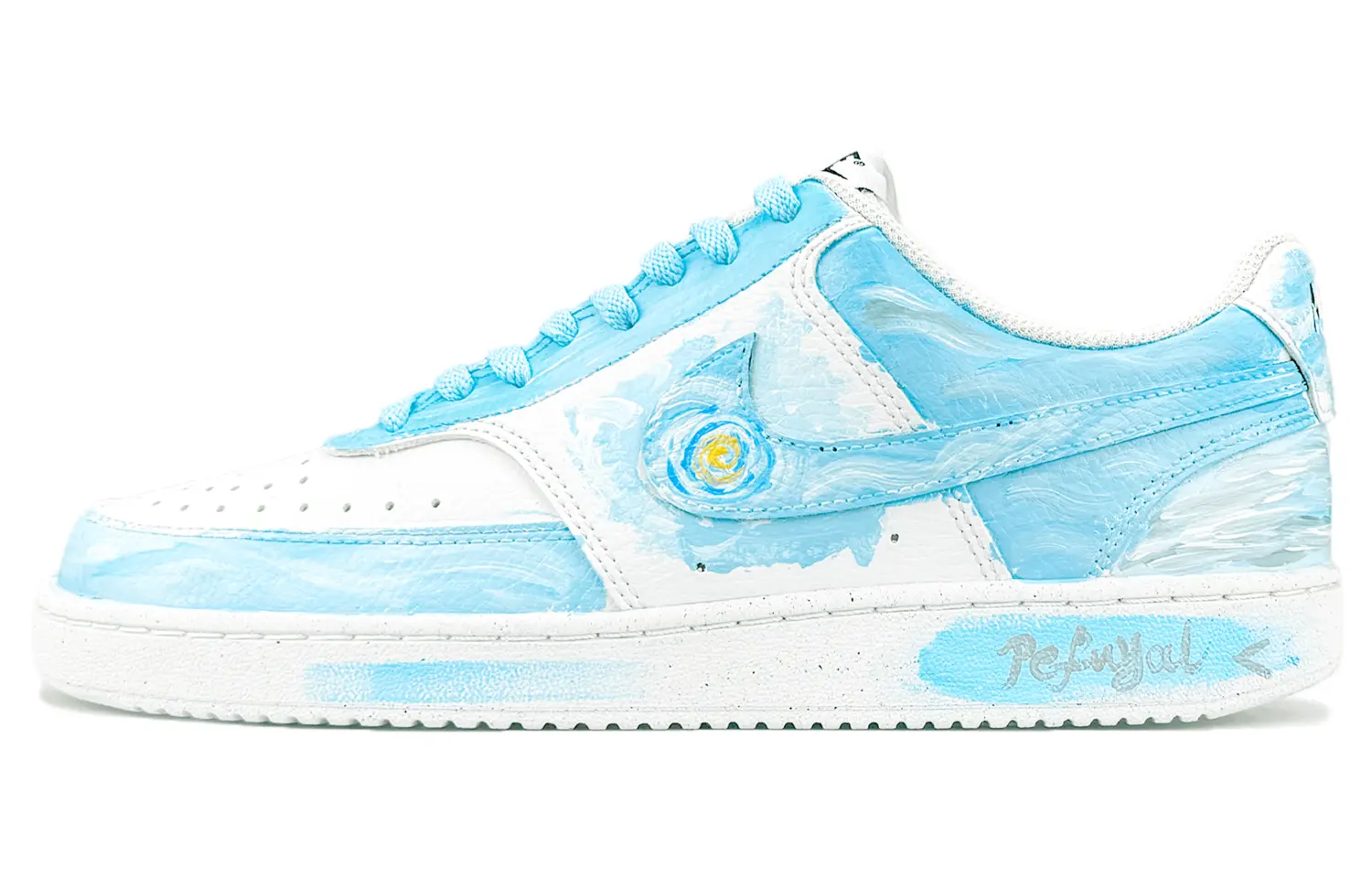 

Nike Кроссовки Court Vision 1 с низким верхом, износостойкие, дышащие, мужские, для скейтбординга, сине-белые
