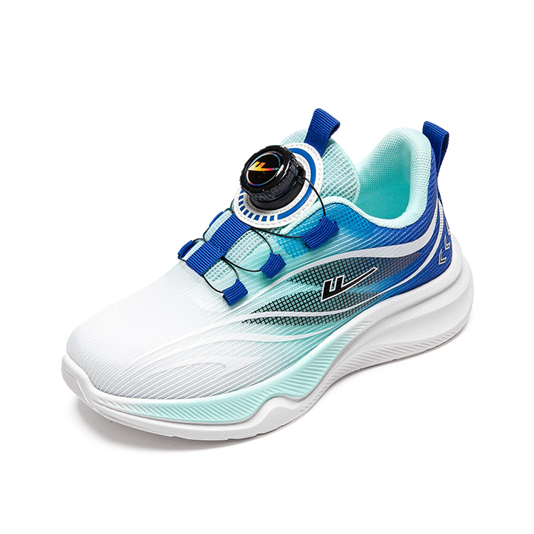 Детские кроссовки для бега Low top с амортизацией, увеличенной высотой, легкие и устойчивые к истиранию WARRIOR, royal синий/белый/aqua зеленый — фото 3