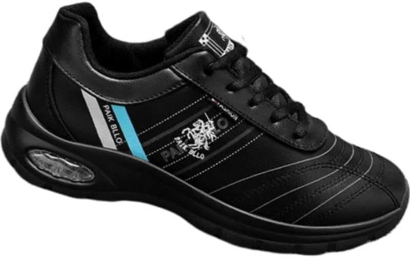 

Стильные кожаные повседневные мужские туфли - дышащие кроссовки для бега для повседневного комфорта и активного образа жизни Hoalox, черный