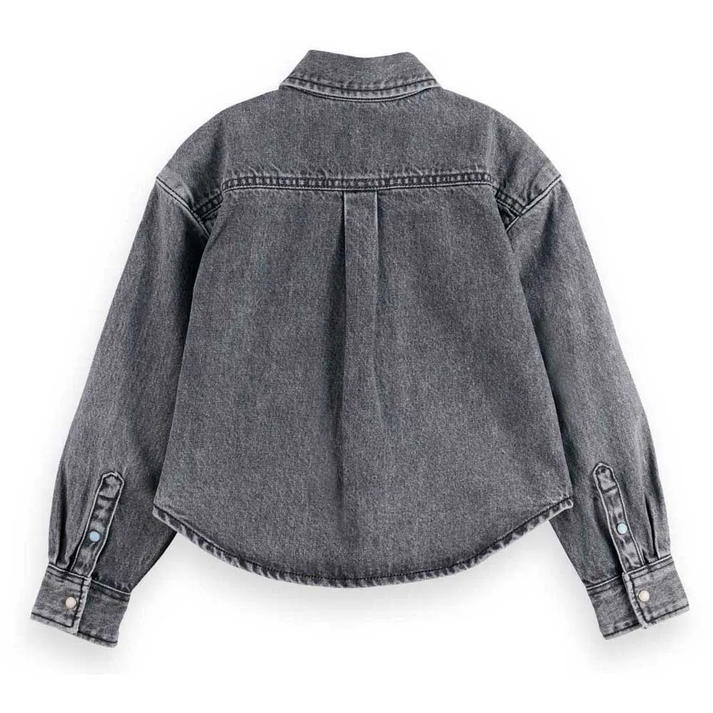 Рубашка-куртка из выстиранного черного денима цвета «Скотч энд Сода» Scotch & soda, серый — фото 2