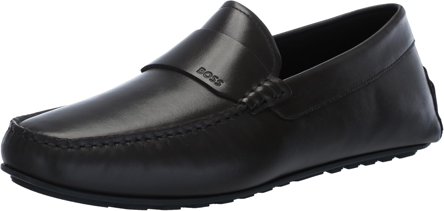

BOSS Мужские гладкие кожаные лоферы-водительки, Smooth Chocolate