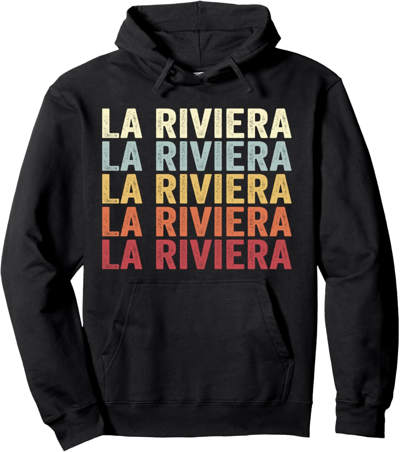 

La Riviera California La Riviera CA Толстовка с надписью в стиле ретро и винтажным рисунком La Riviera California La Riviera Ca Retro Vintage, черный