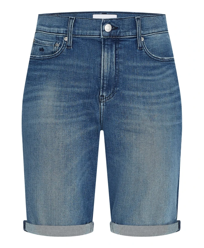 

Узкие джинсовые шорты среднего синего цвета. Calvin Klein, синий