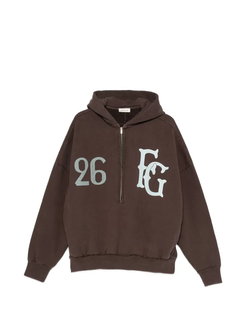 Худи с принтом логотипа и застежкой-молнией до середины груди Fear Of God, коричневый