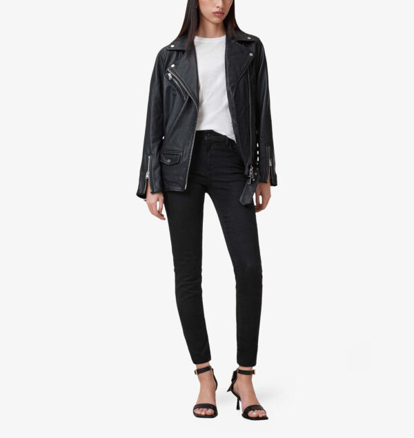 Джинсы Miller Sizeme Skinny Leg High Tail из органического хлопка и эластичного денима Allsaints, черный — фото 2