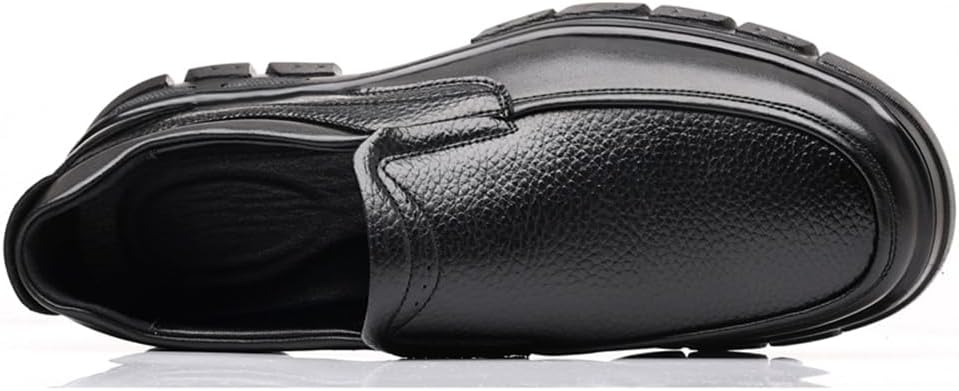 Мужские повседневные деловые туфли Удобные лоферы без шнурков для свадеб, церкви и офиса Abborora, черный — фото 3