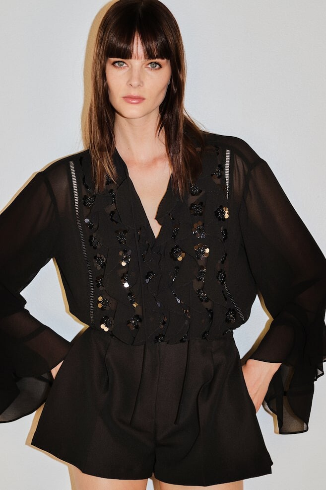 

Блузка с декоративными элементами H&M, черный