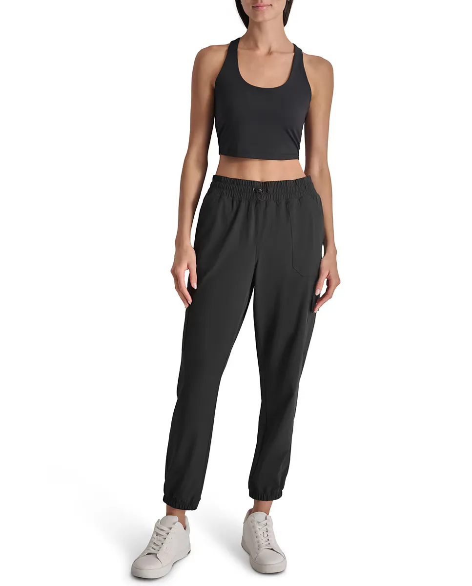 

Женские длинные брюки на эластичной талии DKNY, черный