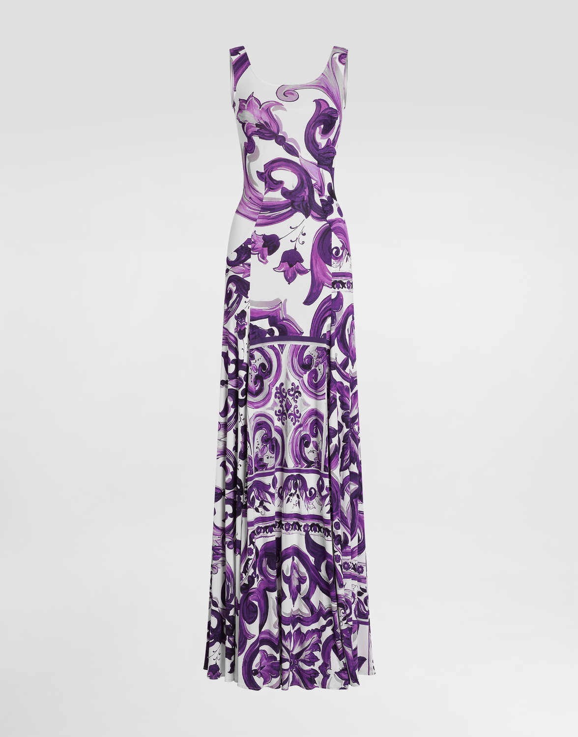 

Платье без рукавов с принтом майолики Dolce & Gabbana, мультиколор