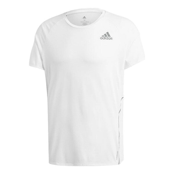 

Футболка adi runner tee reflective running sports short sleeve white Adidas, белый