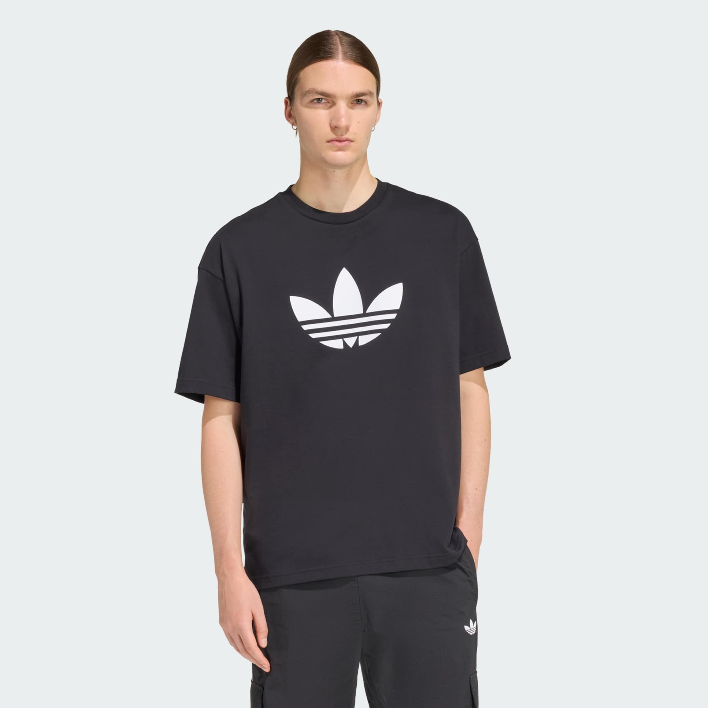 Adidas Originals Футболка 'Adicolor Trefoil' в черном цвете — фото 2