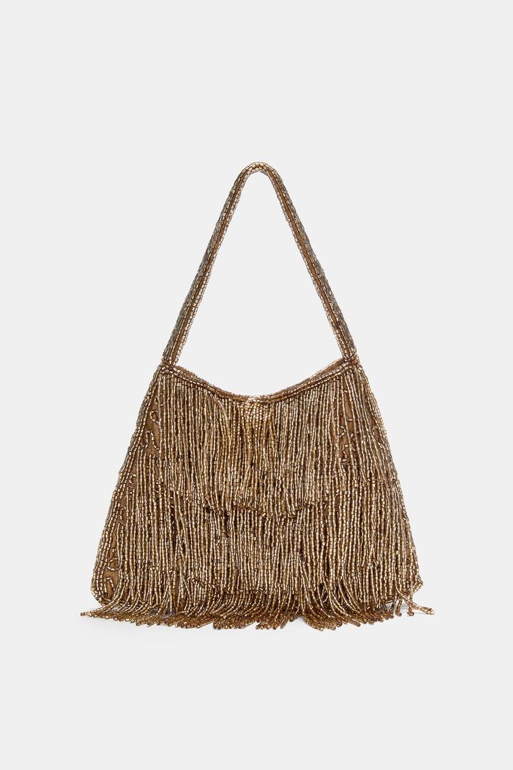 

Сумочка с бахромой из бисера Pull And Bear, коричневый