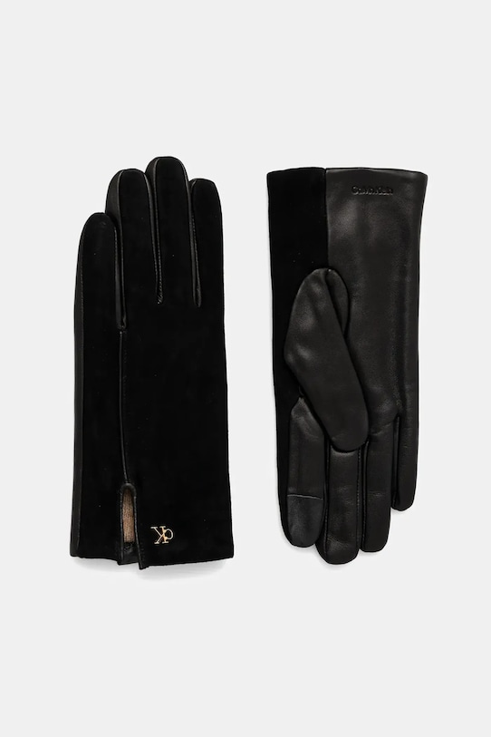 

Кожаные перчатки Calvin Klein, черный