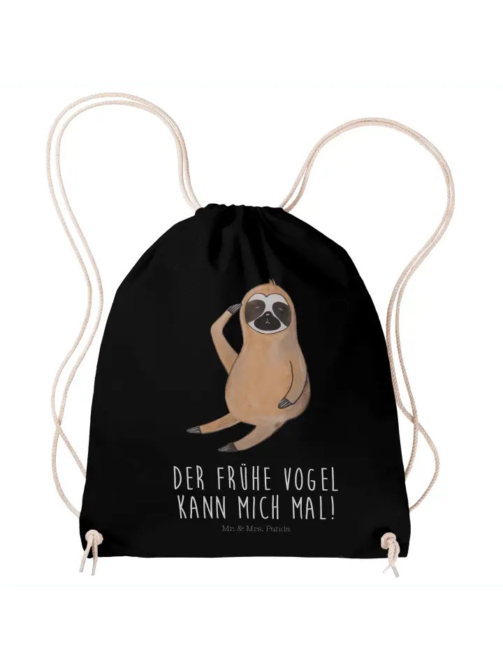 

Спортивная сумка Mr & Mrs Panda Sportbeutel Faultier Vogel, черный