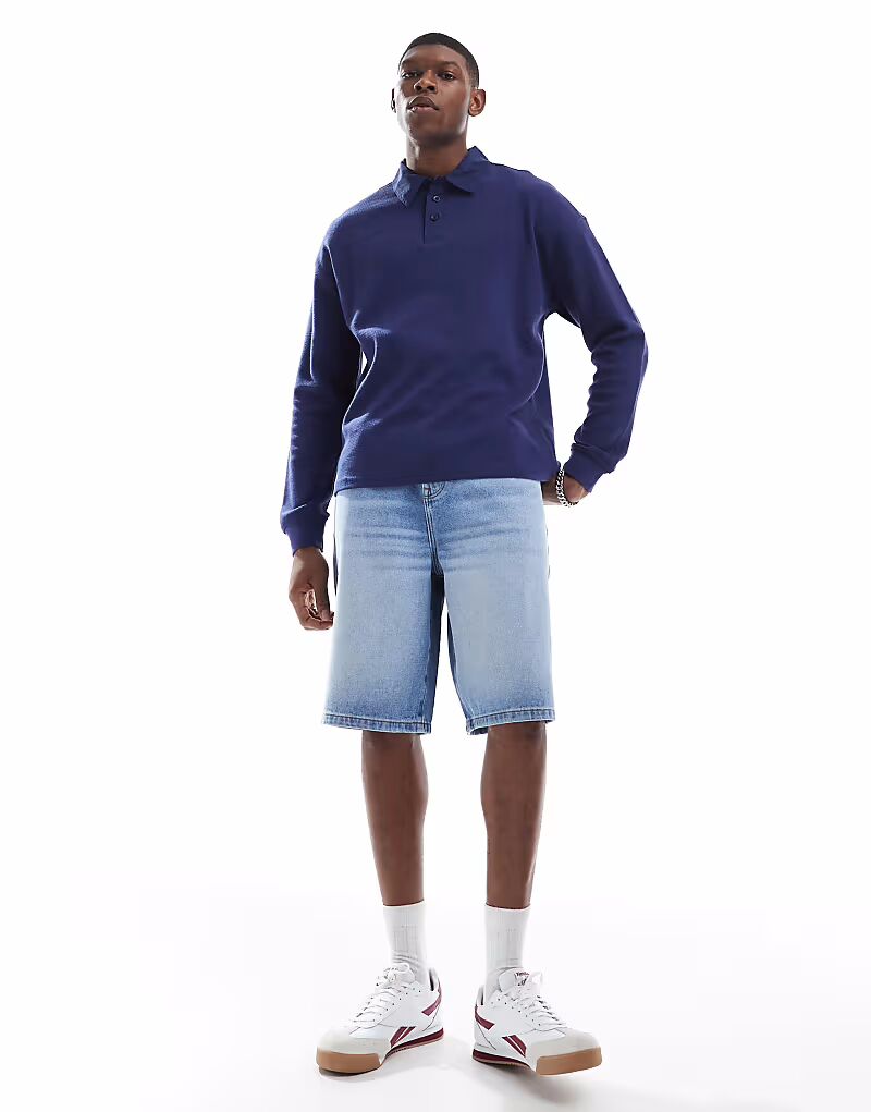 

Удлиненные джинсовые шорты ASOS DESIGN светло-голубого цвета